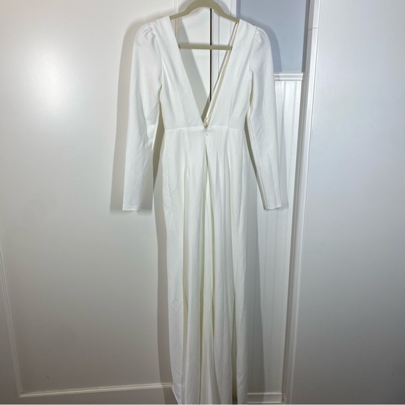 Lulus Stunning Romance White‎ Long Sleeve Mermaid Maxi Dress Wedding Party - Picture 7 of 9